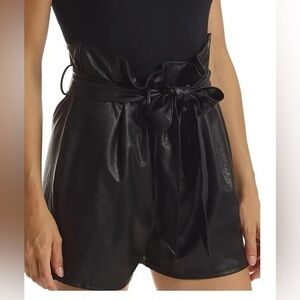 COMMANDO High-Waist Paperbag Faux Leather Shorts